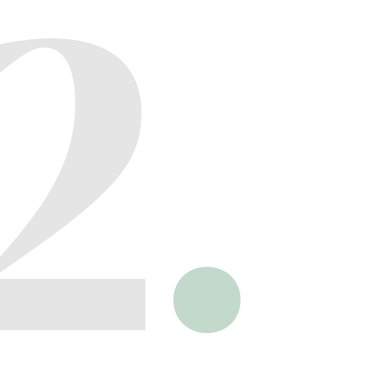 The image depicts a large number "2" with a green circle below, set on a plain white background for a minimalist design.